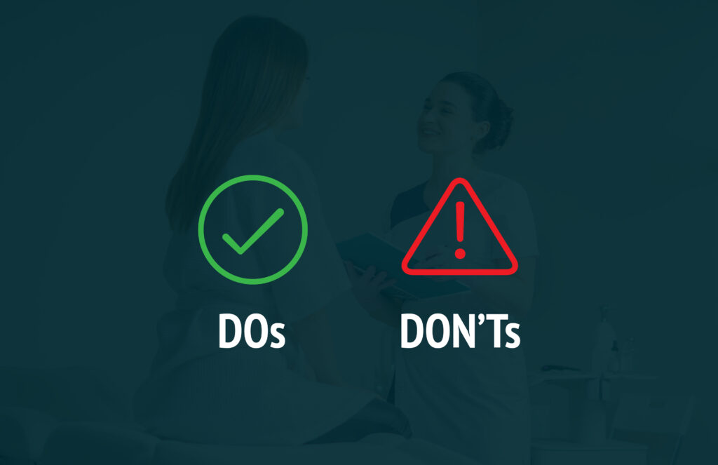 Female Patient And Doctor Have Consultation In medical clinic, writing notes